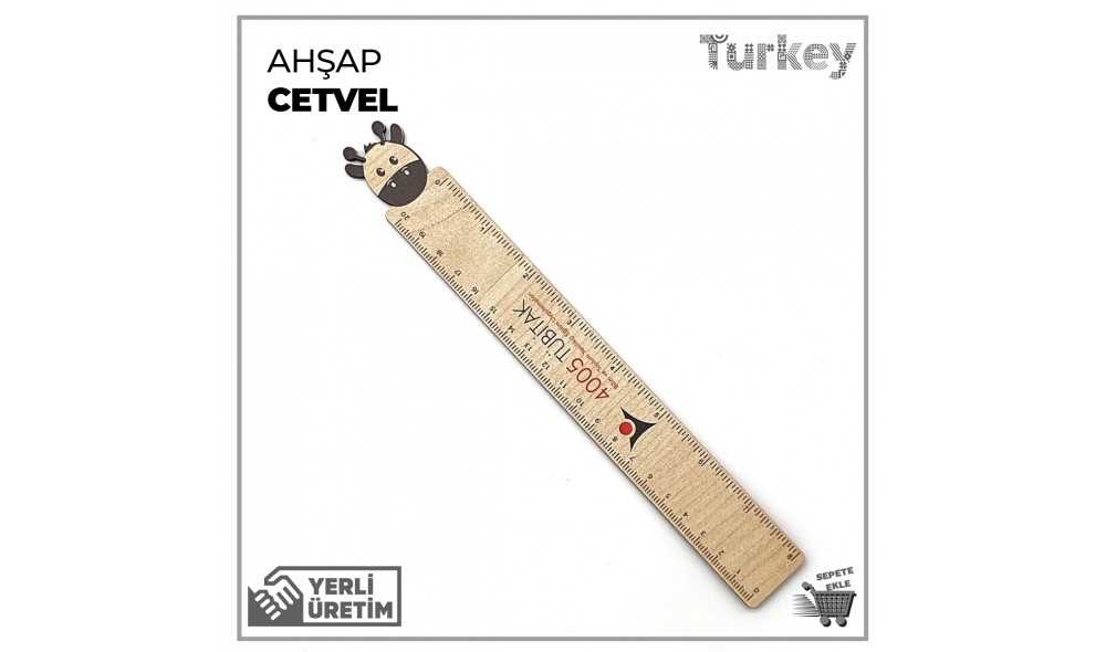 Ahşap Zürafa Cetvel 20 cm